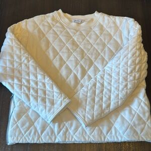 Athena Retro plush Quilted Crewneck